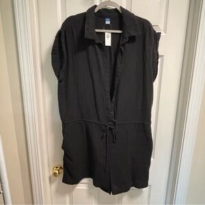 Old Navy Black Button-Up romper